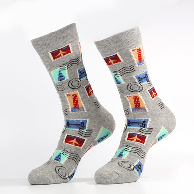 Gray Stamp Socks