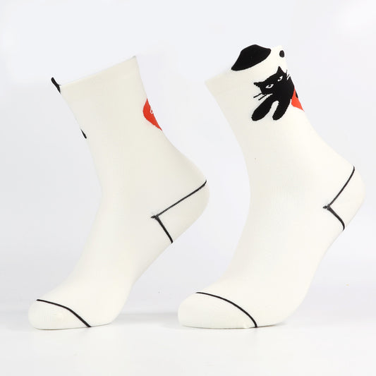 White Kitten Socks | Cute and funny cat socks for women