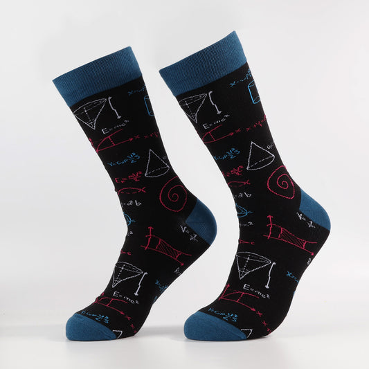 Navy Equation Socks | Fun Crew Math Equation Socks
