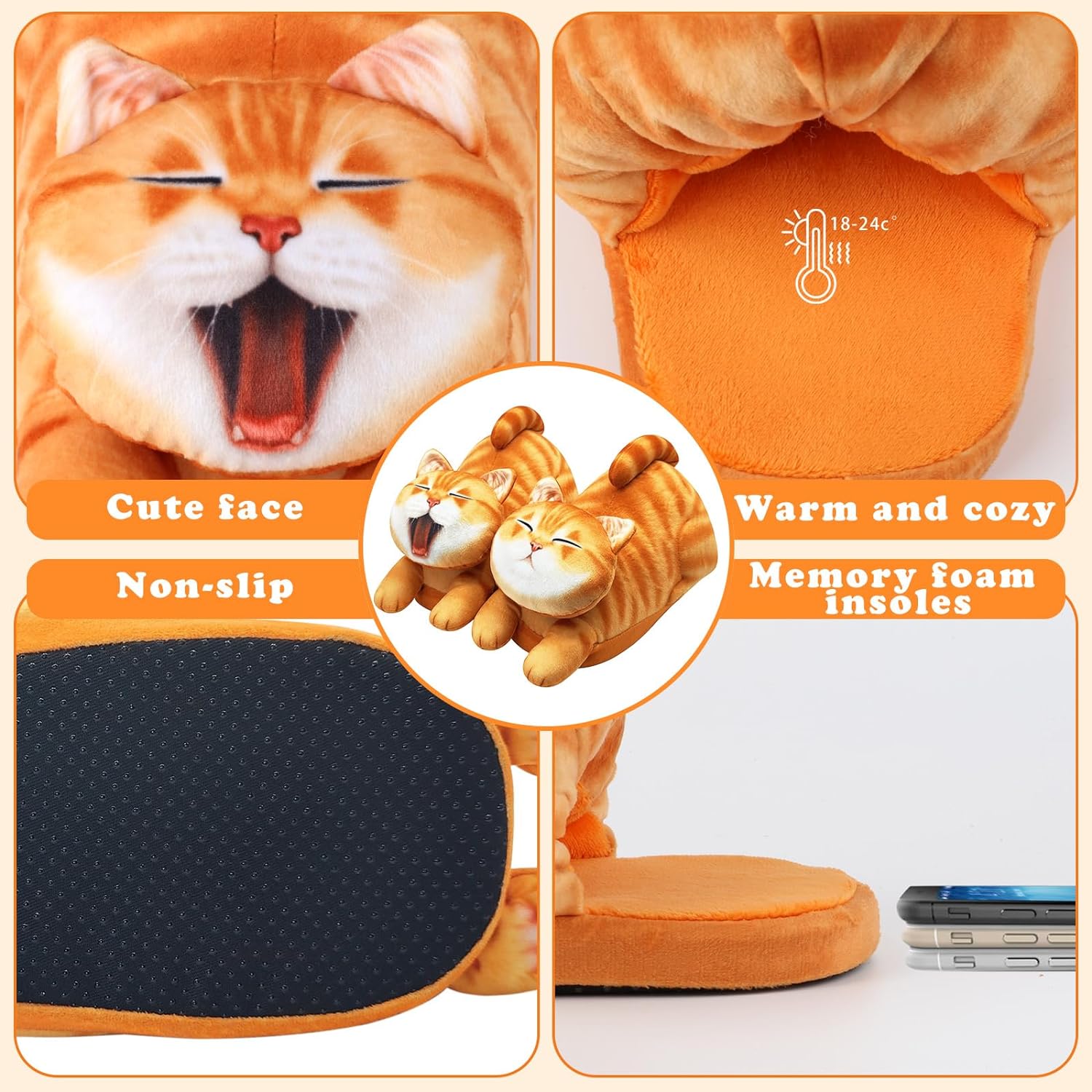 Cat Slippers Warm and Non-slip