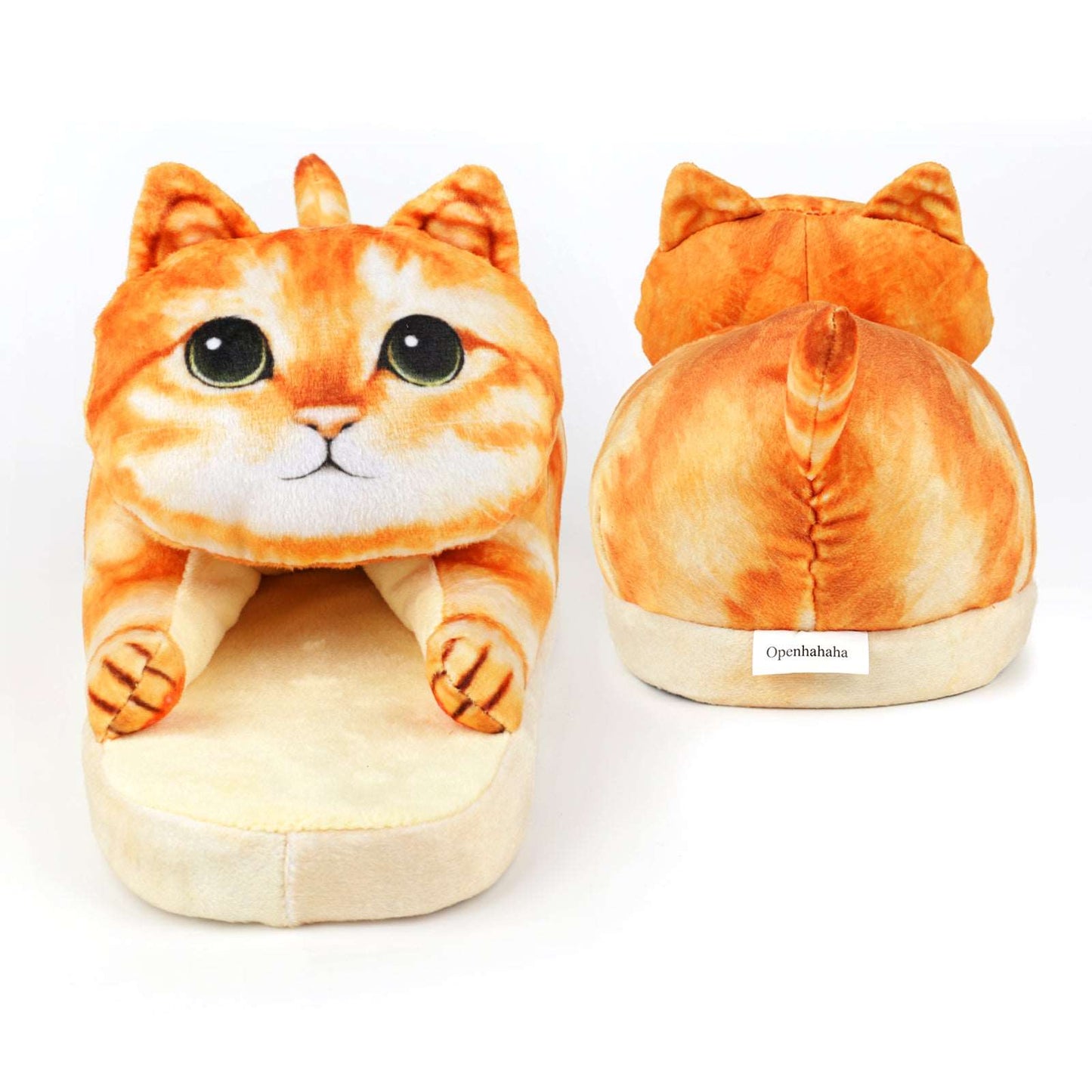 Plush cat slippers, a gift for cat lovers