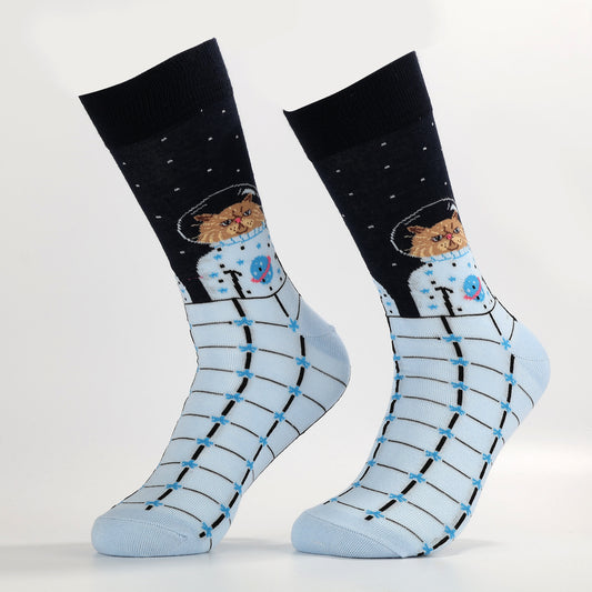 Astronaut Cat Socks | Fun Cosmic Adventure Socks