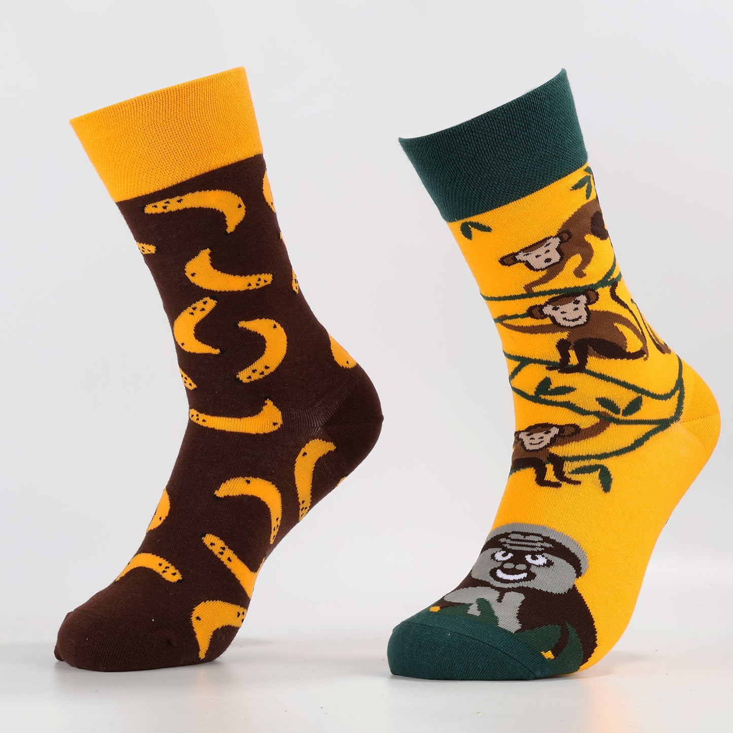 Banana Monkey Socks | Funny Animal Crew Socks