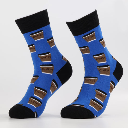 Blue Coffee Socks | Stylish Cotton Socks for Coffee Lovers