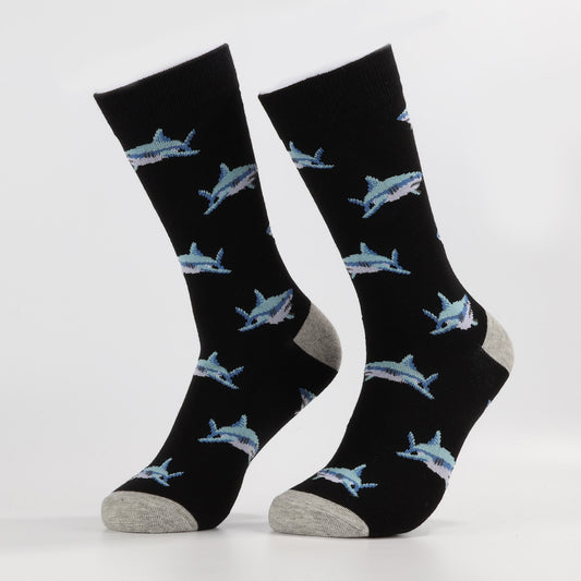 Blue Shark Socks | Fun Animal Crew Socks