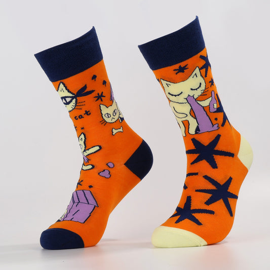 Curious Kitty Socks | Novelty Cat Crew Socks