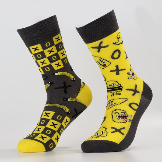 Fun Face Checkers Socks | Fun Crew Socks