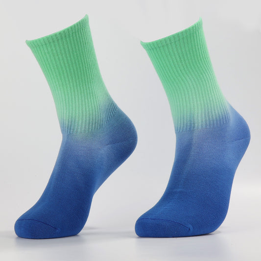Green To Blue Socks | Funny Crew Socks For Women