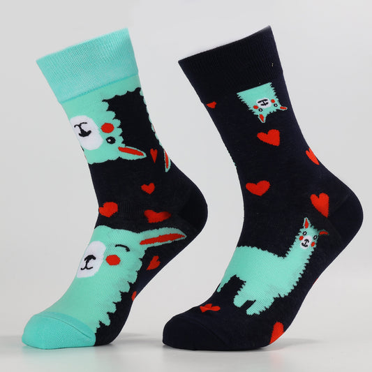 Happy Alpaca Socks | Funny Animal Alpaca Crew Socks
