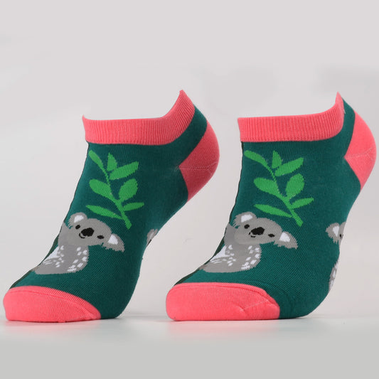 Koala Leaf Green Ankle Socks | Funny Socks For Women