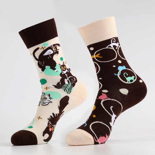 Naughty Cat Socks | Novelty Crew Socks For Women