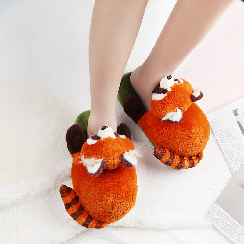 Plush Red Panda Slippers