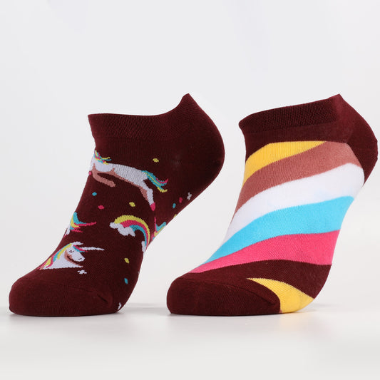 Rainbow Unicorn Socks | Novelty Colorful Ankle Socks