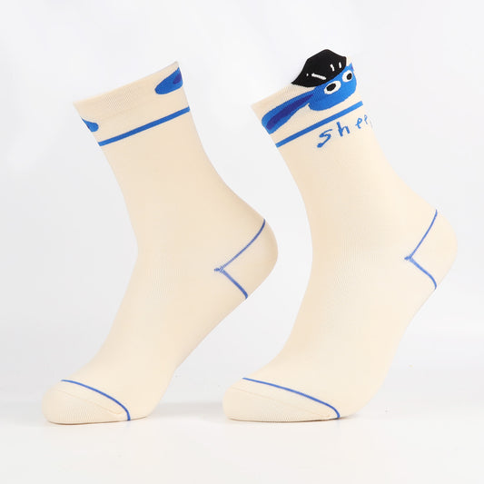 Sheep Snuggle Socks | Cute Crew Socks For Women