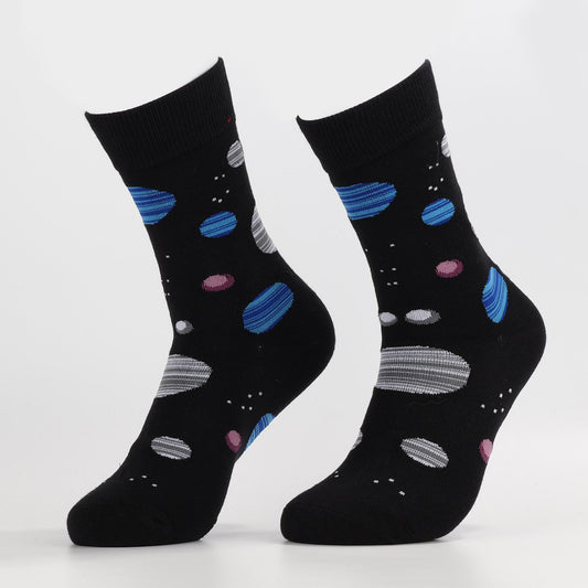 Starry Night Socks | Novelty Crew Socks For Men