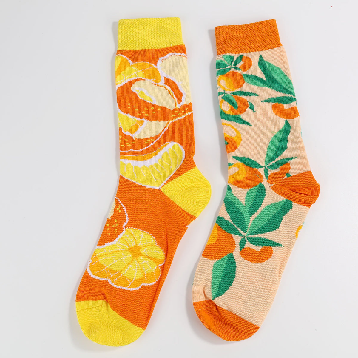 Orange Socks | Novelty Cute Women's Crew Neck Stockings – Openhahaha