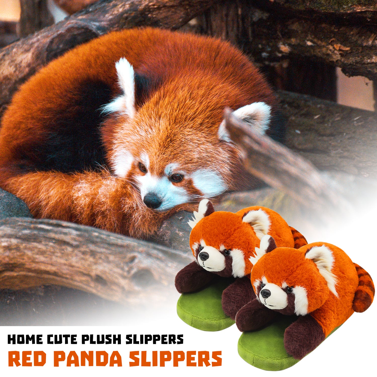 Red panda slippers let you embrace nature