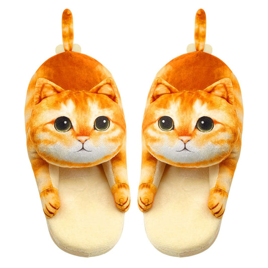 Orange cat slippers