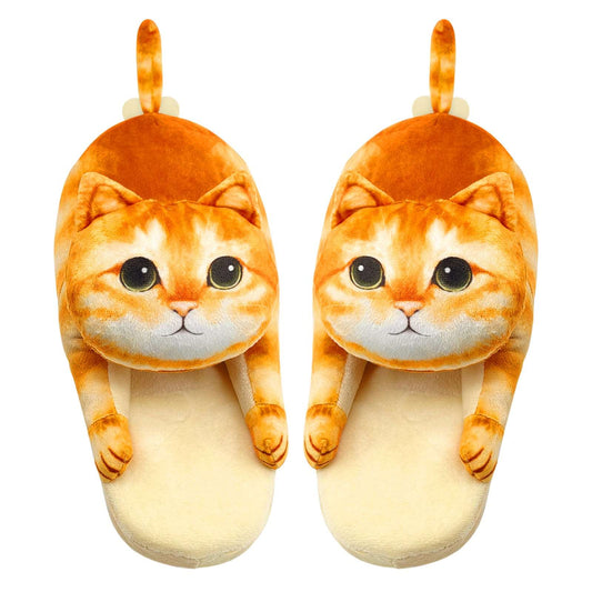 Orange cat slippers