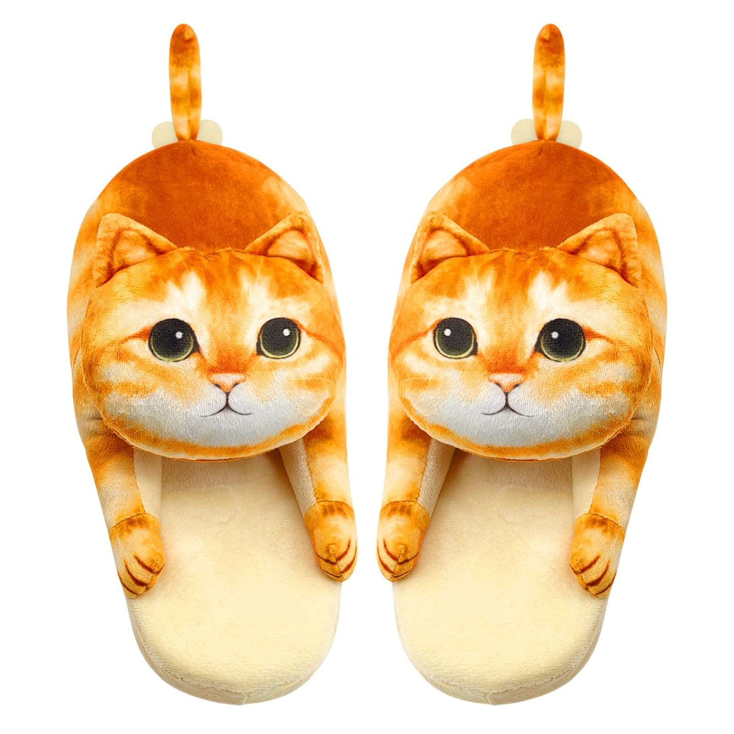 Plush cat slippers, a gift for cat lovers