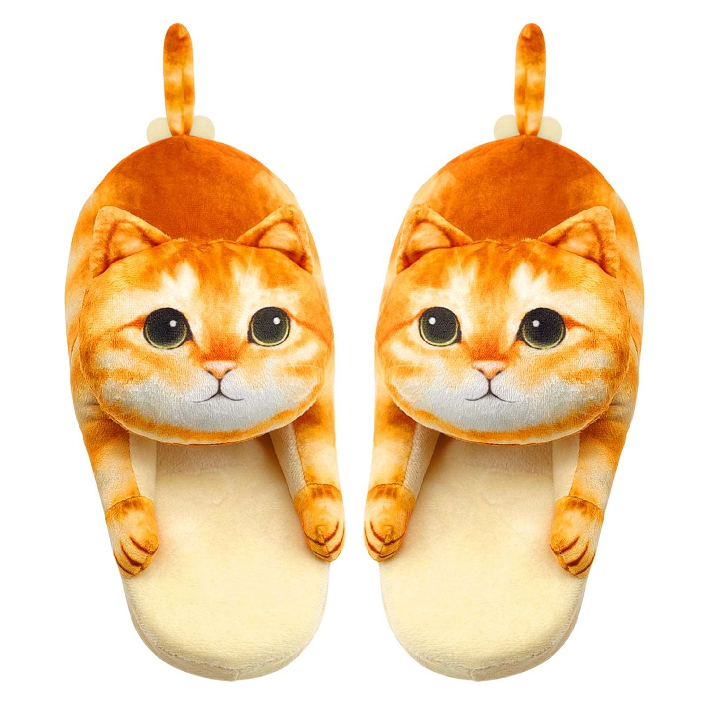 Plush cat slippers, a gift for cat lovers