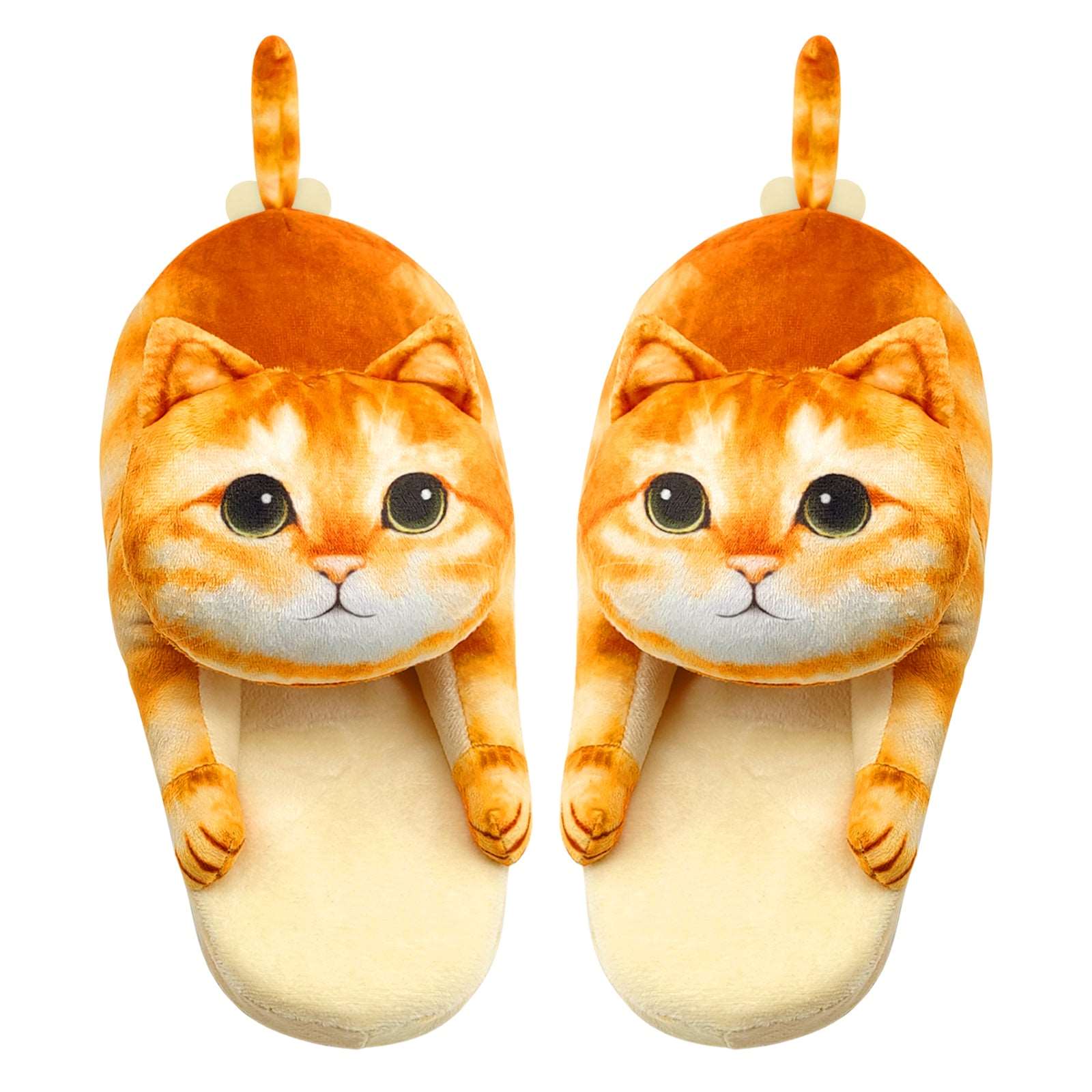 Plush cat slippers, a gift for cat lovers