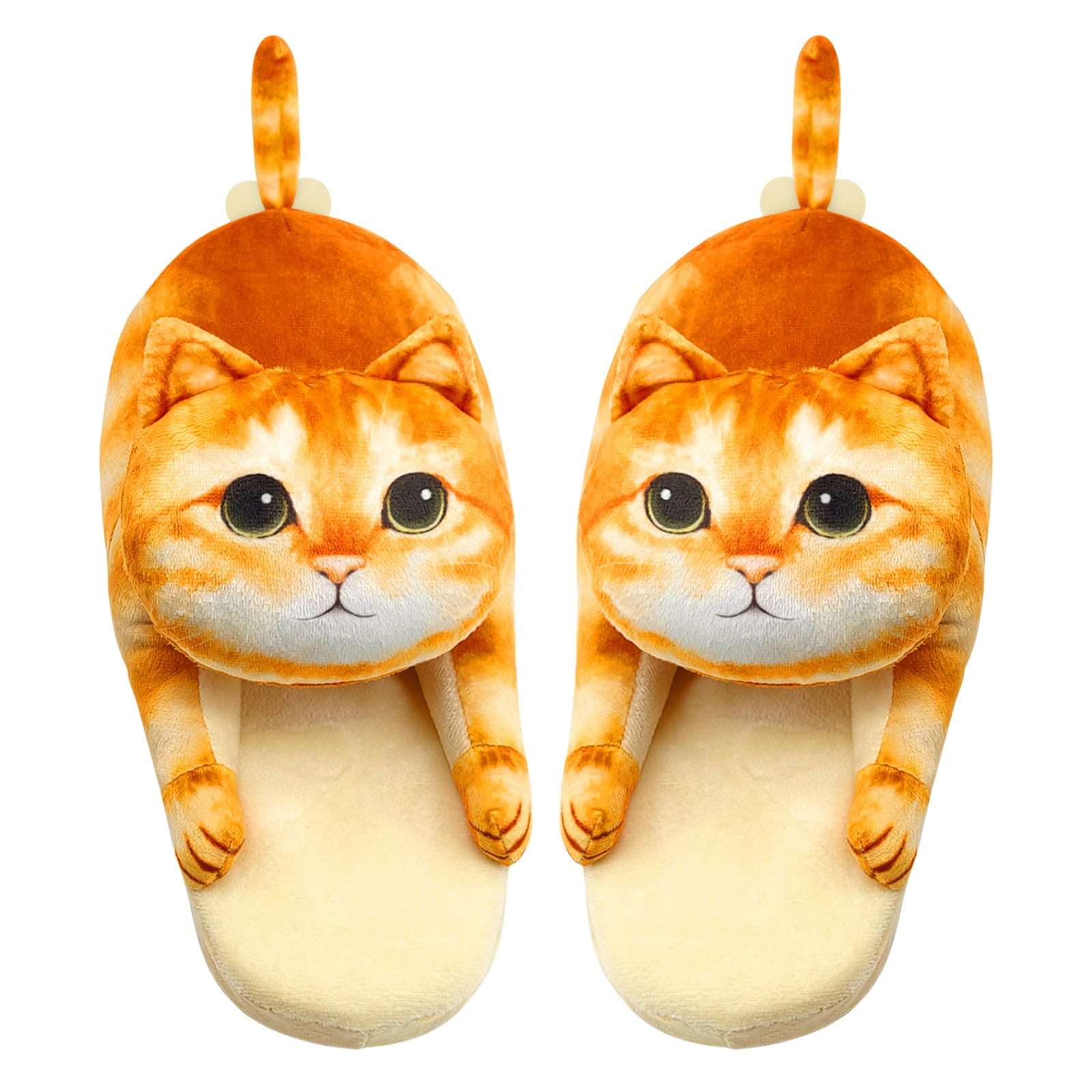 Plush cat slippers, a gift for cat lovers