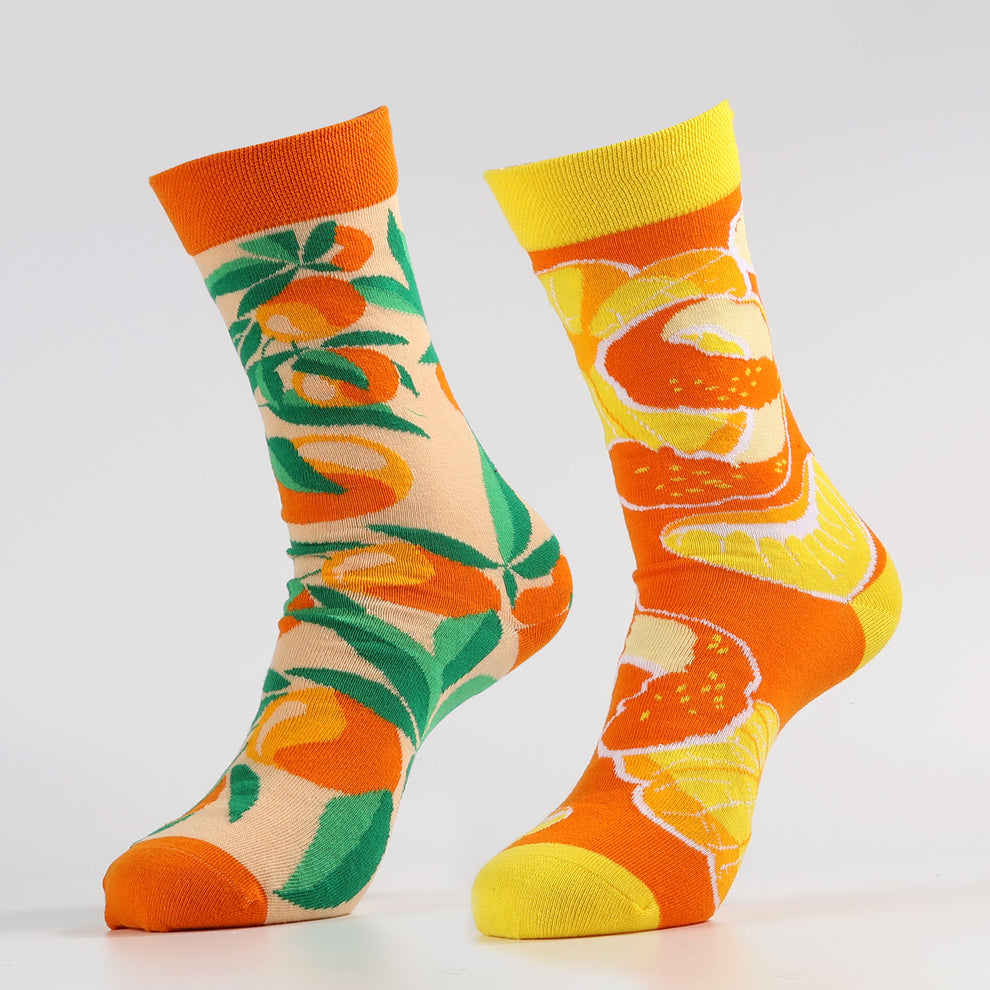 Orange Socks | Novelty Cute Women's Crew Neck Stockings – Openhahaha