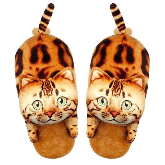 Leopard cat slippers