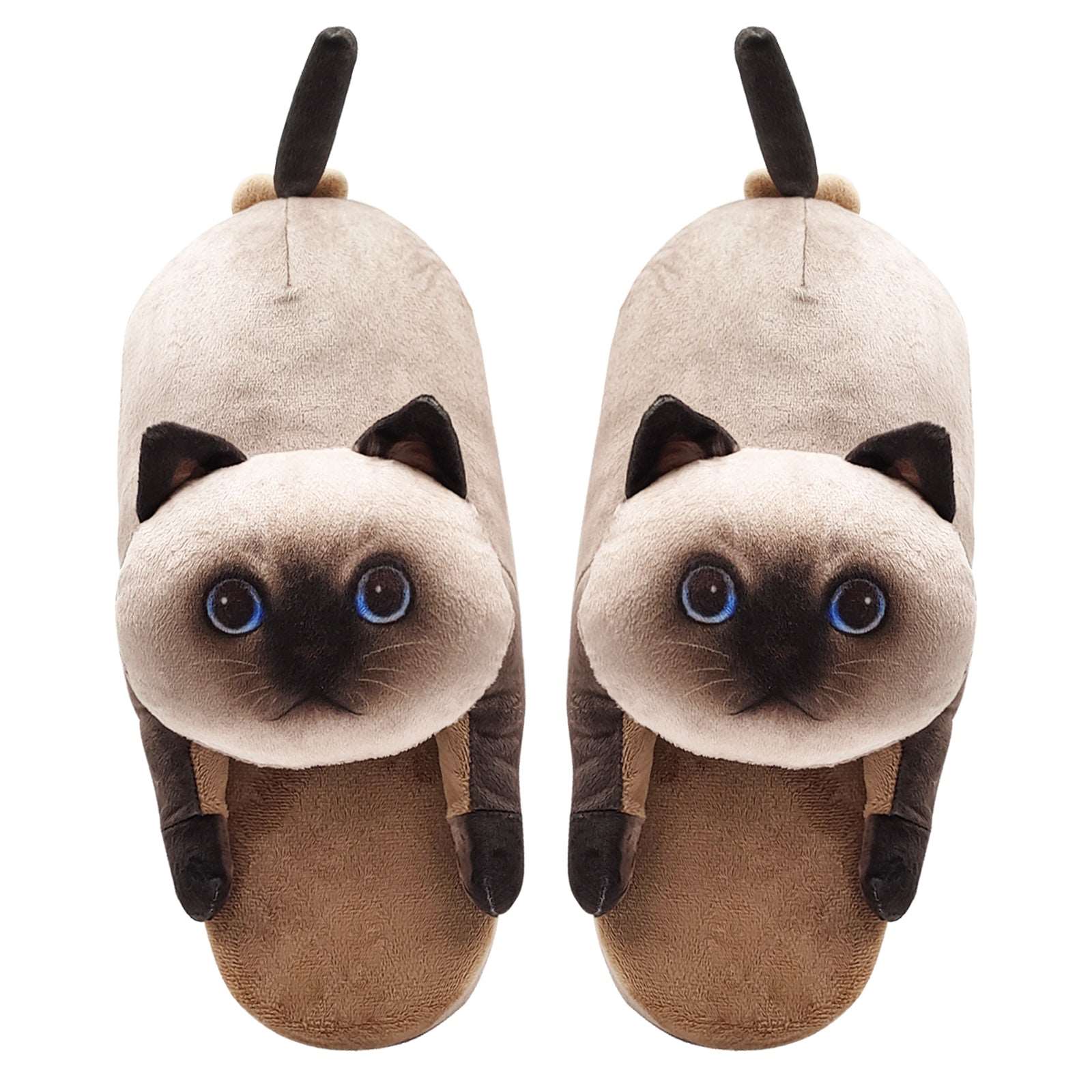 Plush cat slippers, a gift for cat lovers
