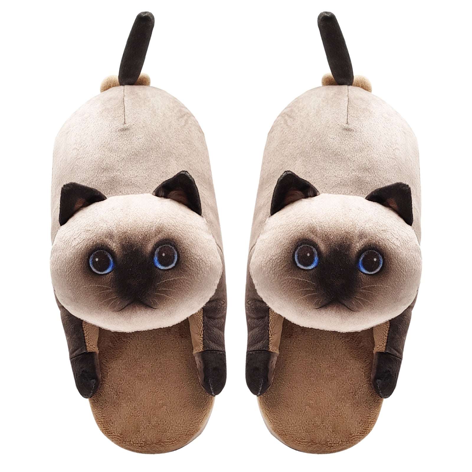 Plush cat slippers, a gift for cat lovers