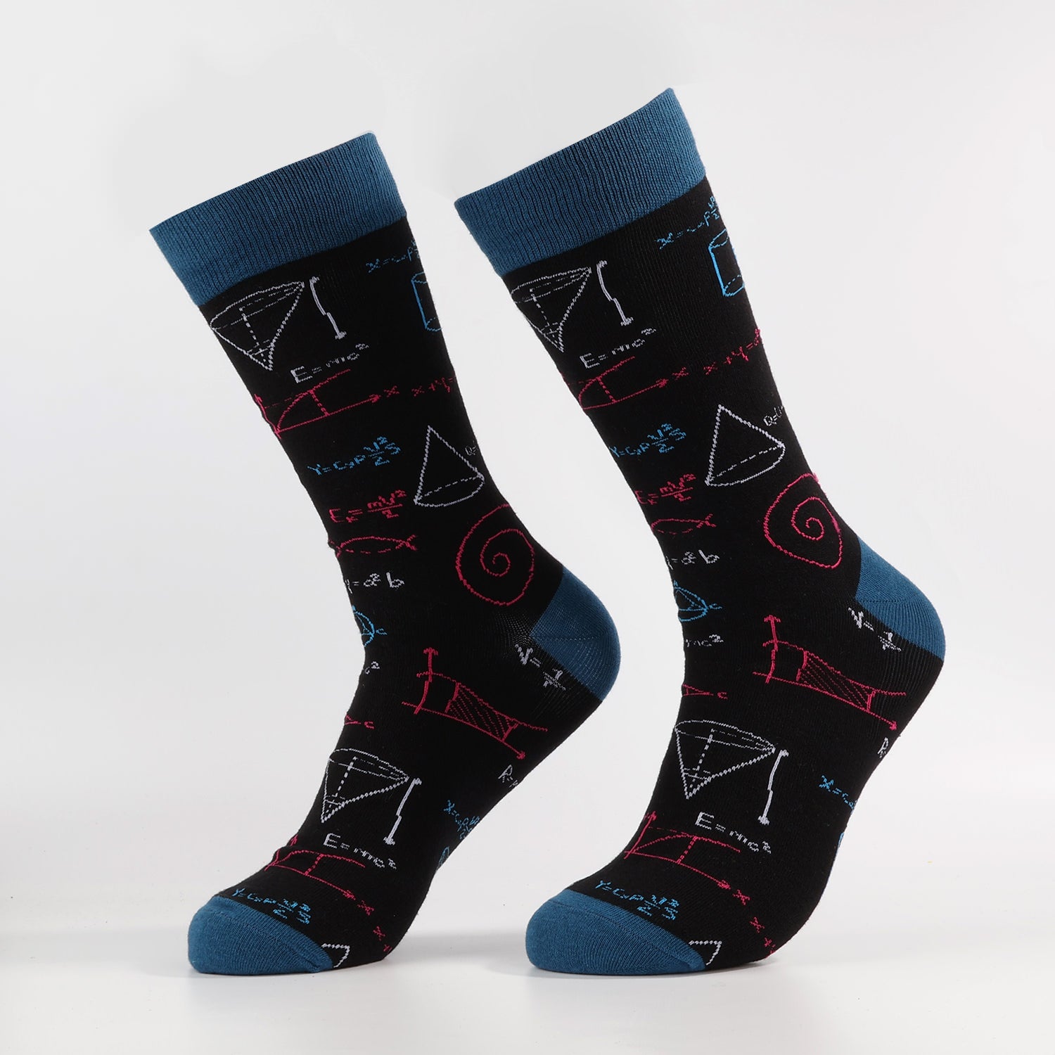 Math Fluffy Socks Navy Equation Socks | Fun Crew Math Equation Socks – Openhahaha