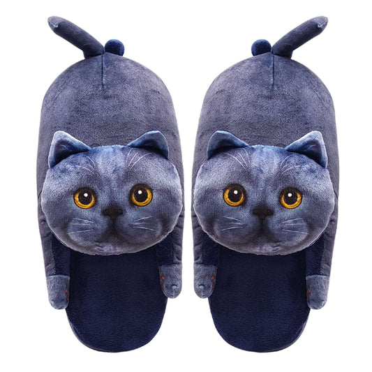 blue cat slippers