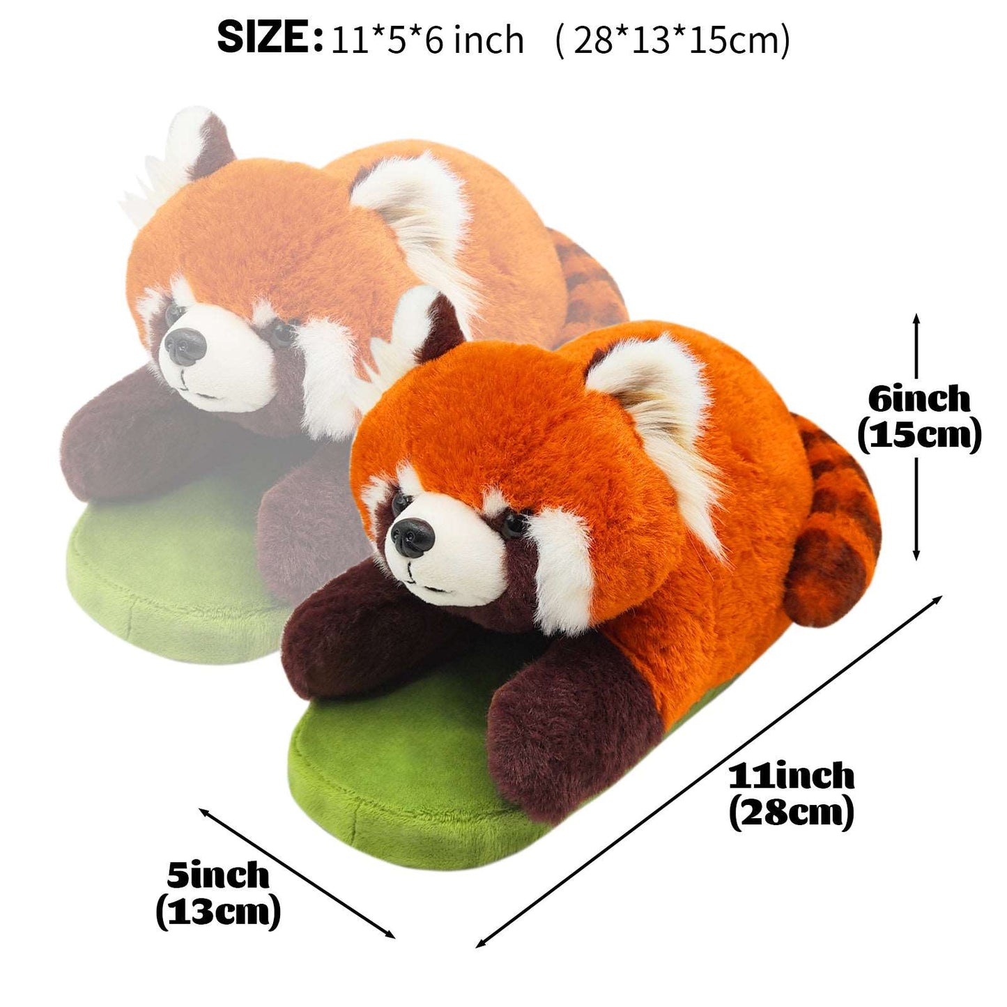 Red panda slippers size