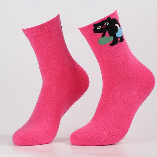 Happy Cat Socks | Cute Cat Crew Socks For Women