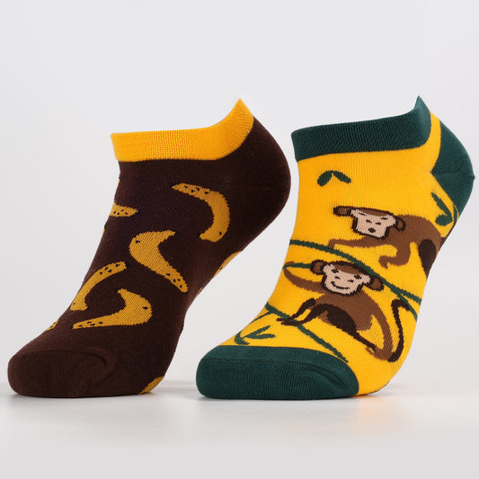 Monkey Banana Socks | Funny Animal Ankle Socks