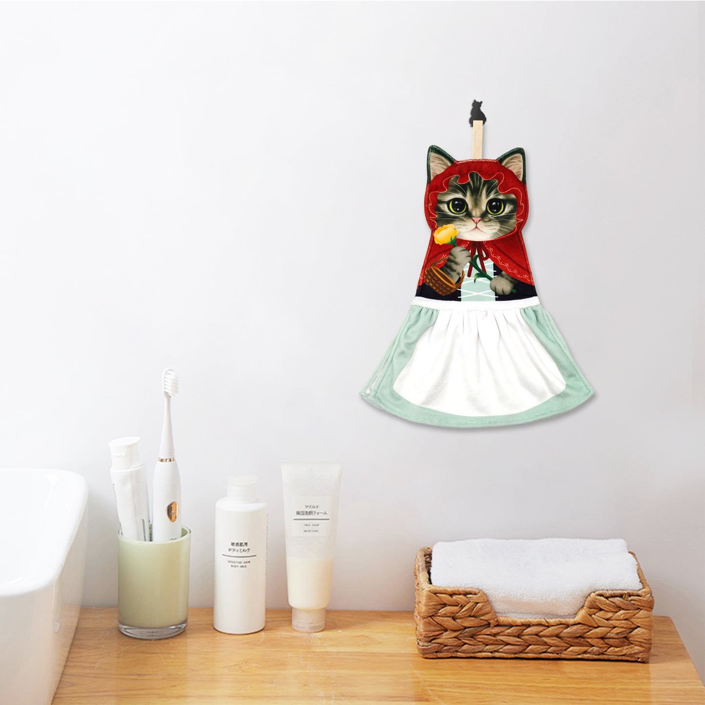 Fairy Tale Series Little Red Riding Hood，cat hand towel