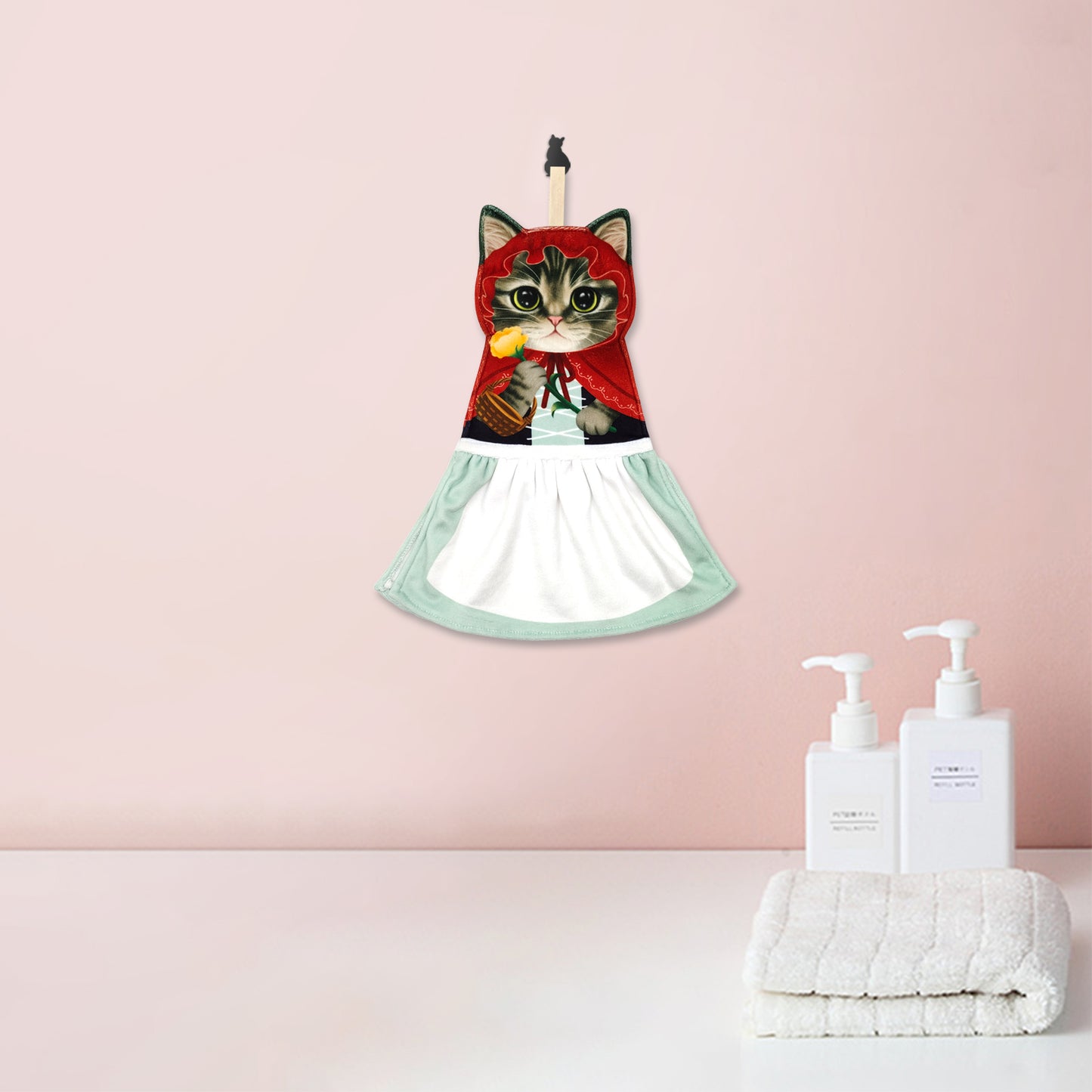 Fairy Tale Series Little Red Riding Hood，cat hand towel