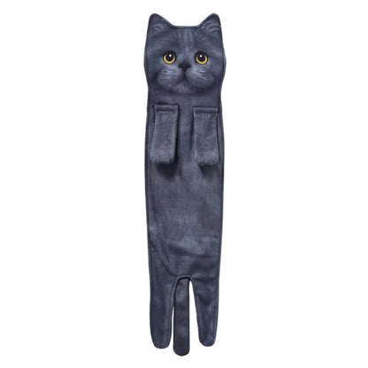 Openhahaha Cat Hand Towels for Bathroom Kitchen-Cute Cat Hanging Towel Decorative Animal Washcloths Face Towels Cat Decor-Funny Housewarming Cat Gifts for Cat Lovers