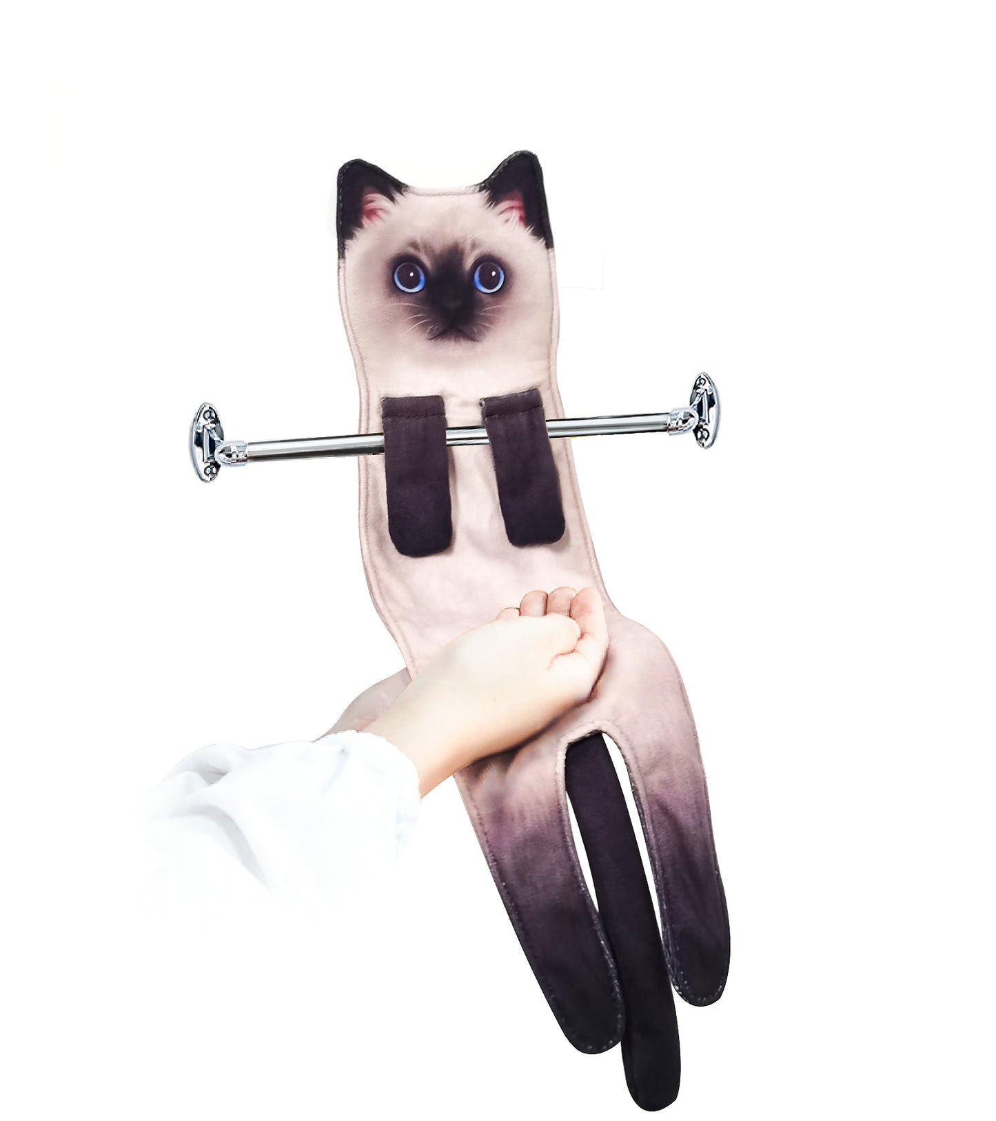 Openhahaha Cat Hand Towels for Bathroom Kitchen-Cute Cat Hanging Towel Decorative Animal Washcloths Face Towels Cat Decor-Funny Housewarming Cat Gifts for Cat Lovers
