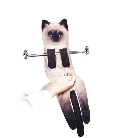 Openhahaha Cat Hand Towels for Bathroom Kitchen-Cute Cat Hanging Towel Decorative Animal Washcloths Face Towels Cat Decor-Funny Housewarming Cat Gifts for Cat Lovers