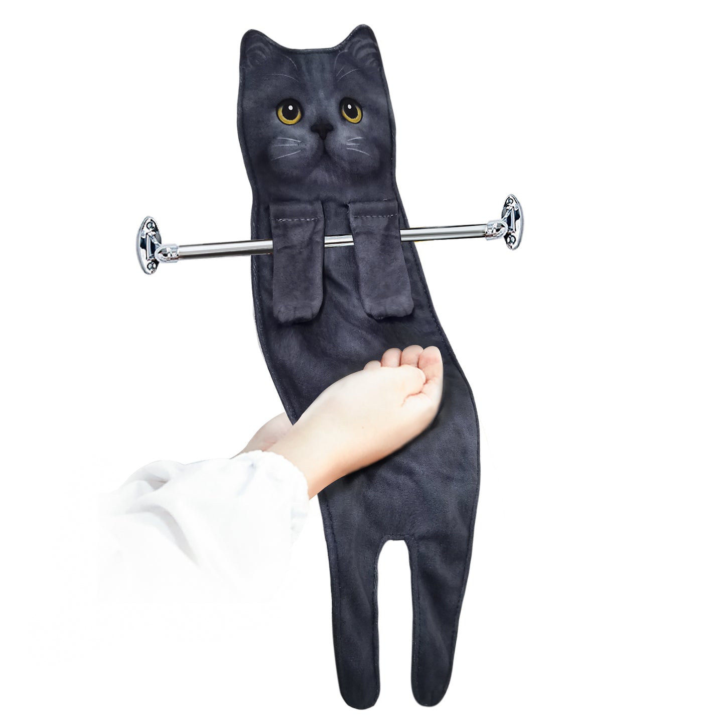 Openhahaha Cat Hand Towels for Bathroom Kitchen-Cute Cat Hanging Towel Decorative Animal Washcloths Face Towels Cat Decor-Funny Housewarming Cat Gifts for Cat Lovers