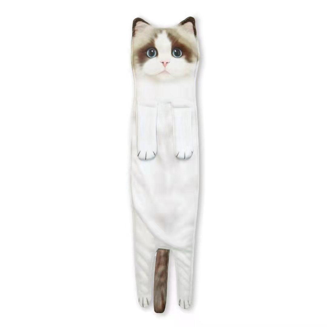 Openhahaha Cat Hand Towels for Bathroom Kitchen-Cute Cat Hanging Towel Decorative Animal Washcloths Face Towels Cat Decor-Funny Housewarming Cat Gifts for Cat Lovers