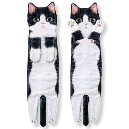 Openhahaha Cat Hand Towels for Bathroom Kitchen-Cute Cat Hanging Towel Decorative Animal Washcloths Face Towels Cat Decor-Funny Housewarming Cat Gifts for Cat Lovers