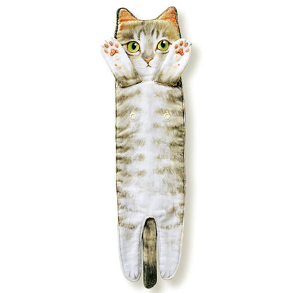 Openhahaha Cat Hand Towels for Bathroom Kitchen-Cute Cat Hanging Towel Decorative Animal Washcloths Face Towels Cat Decor-Funny Housewarming Cat Gifts for Cat Lovers