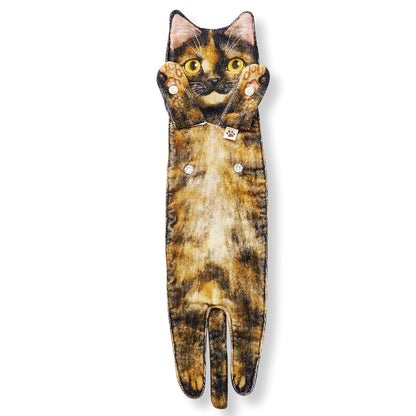 Openhahaha Cat Hand Towels for Bathroom Kitchen-Cute Cat Hanging Towel Decorative Animal Washcloths Face Towels Cat Decor-Funny Housewarming Cat Gifts for Cat Lovers